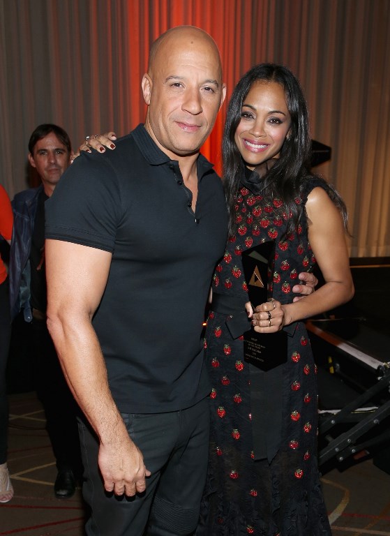 Our cover stars Vin Diesel and Zoe Saldana at the NALIP Latino Media Awards